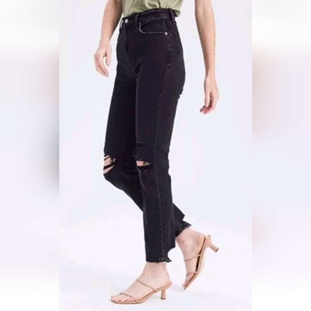Abercrombie And FITCH Curve Love High Rise Distressed Ankle Jeans Sz 4 /27